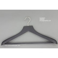 Black Soft Finishing Rubber Wooden Top Hanger with Hanging Pants Bar